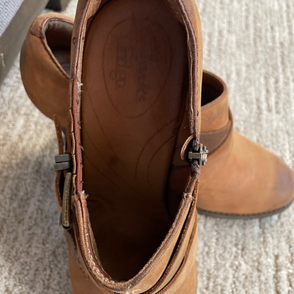 Indigo leather women’s cut-off biker boots - Picture 3 of 5